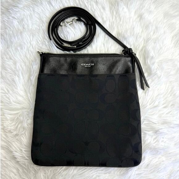 COACH Black Signature Canvas Crossbody - Picture 1 of 10